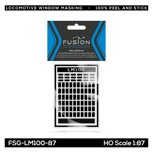 HO Scale EMD Standard Cab Locomotive Window Masking Set Fusion Scale Graphics