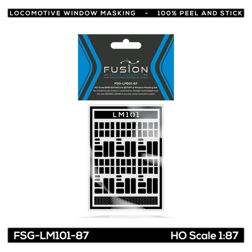 HO Scale EMD SD70ACe & SD70M-2 Locomotive Window Masking Set Fusion Scale Graphics