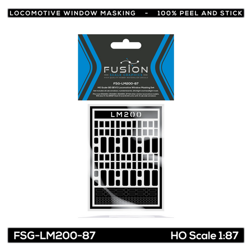 HO Scale GE GEVO Locomotive Window Masking Set Fusion Scale Graphics