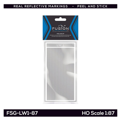 HO Scale Railroad Locomotive White Reflective Sill Stripes Set Fusion Scale Graphics