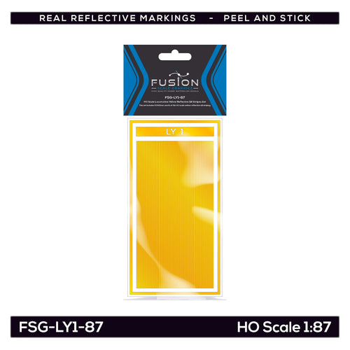 HO Scale Railroad Locomotive Yellow Reflective Sill Stripes Set Fusion Scale Graphics