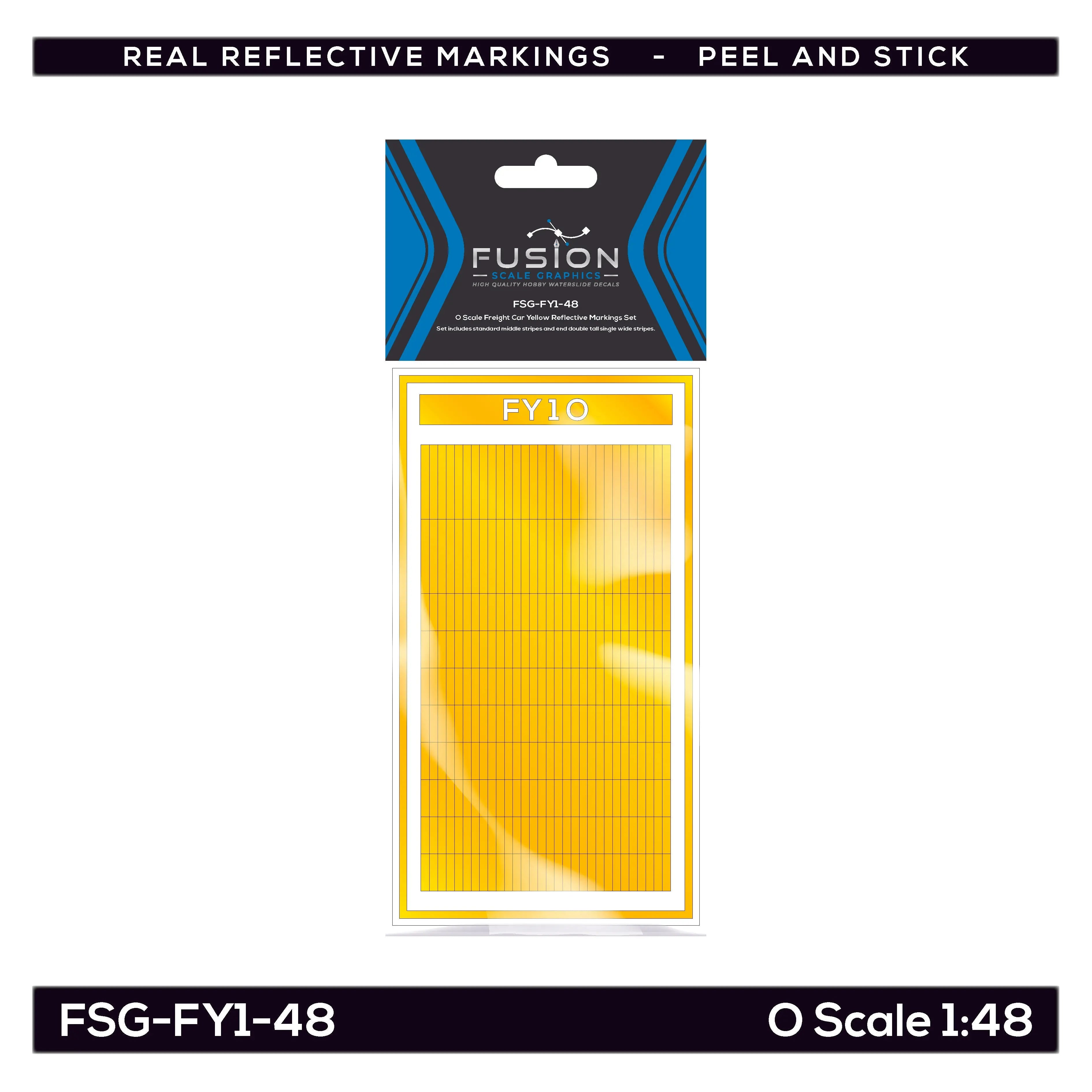 O Scale Railroad Freight Car Yellow Reflective Markings Set Fusion Scale Graphics