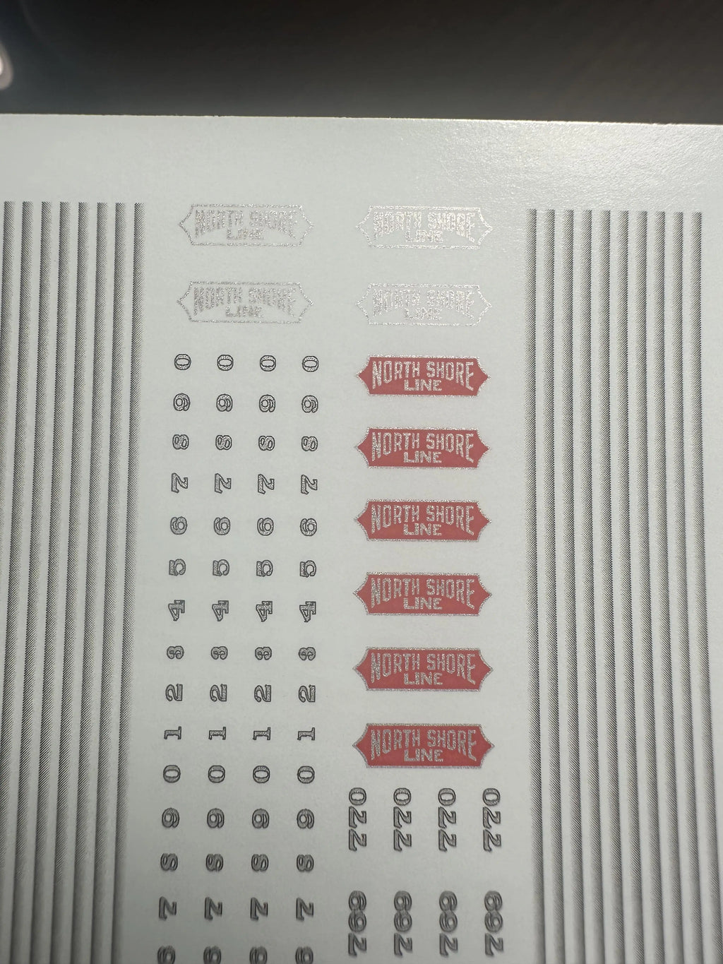 Metallic Silver N Scale Chicago North Shore & Milwaukee Silverliners Decal Set Fusion Scale Graphics