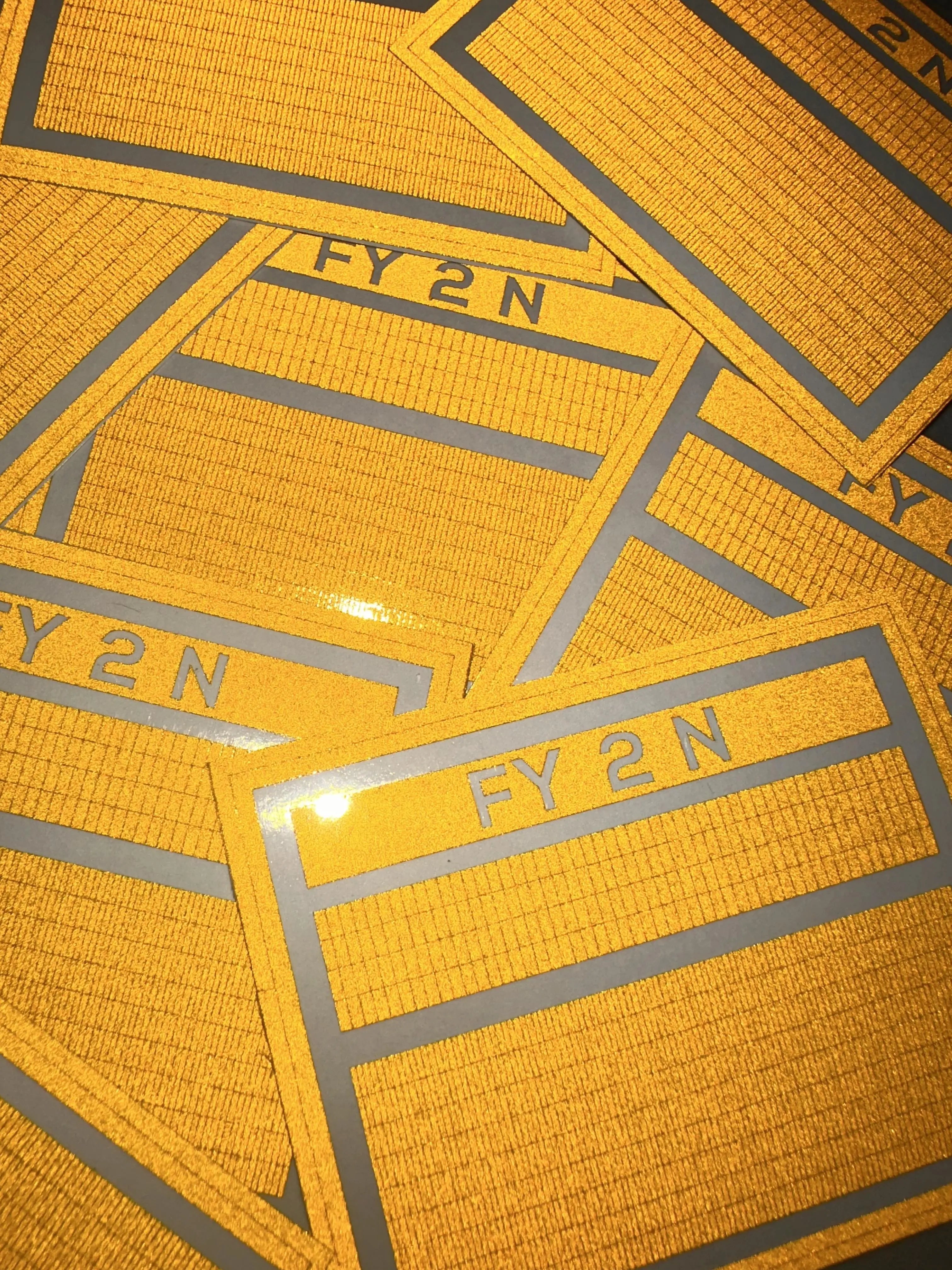 N Scale Railroad Freight Car Yellow Reflective Markings Set W/ Double Width Stripes Fusion Scale Graphics