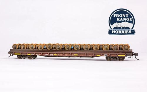 HO Scale Walthers Mainline 60' Pullman-Standard Flatcar BNSF Railway #584970 with Wheel Load Front Range Hobbies