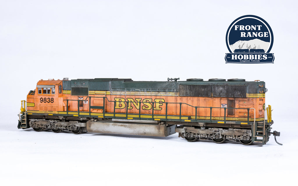 HO Scale Kato EMD SD70MAC, BNSF Heritage 2 #9838, DC (Weathered)