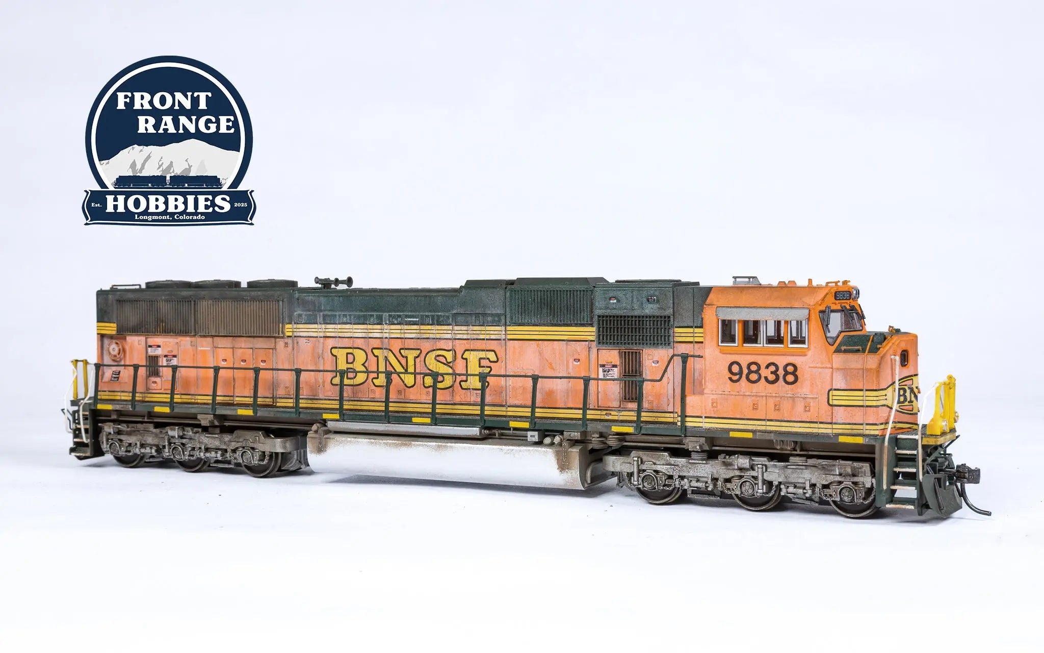 HO Scale Kato EMD SD70MAC, BNSF Heritage 2 #9838, DC (Weathered