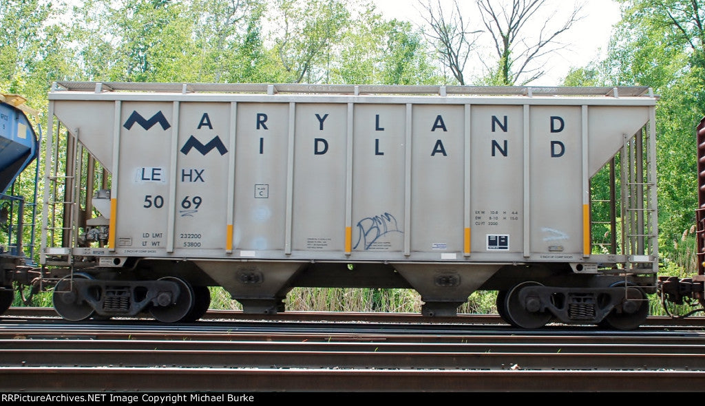 N Scale LEHX Ex Maryland Midland 2 Bay Covered Hopper Patch Decal Set