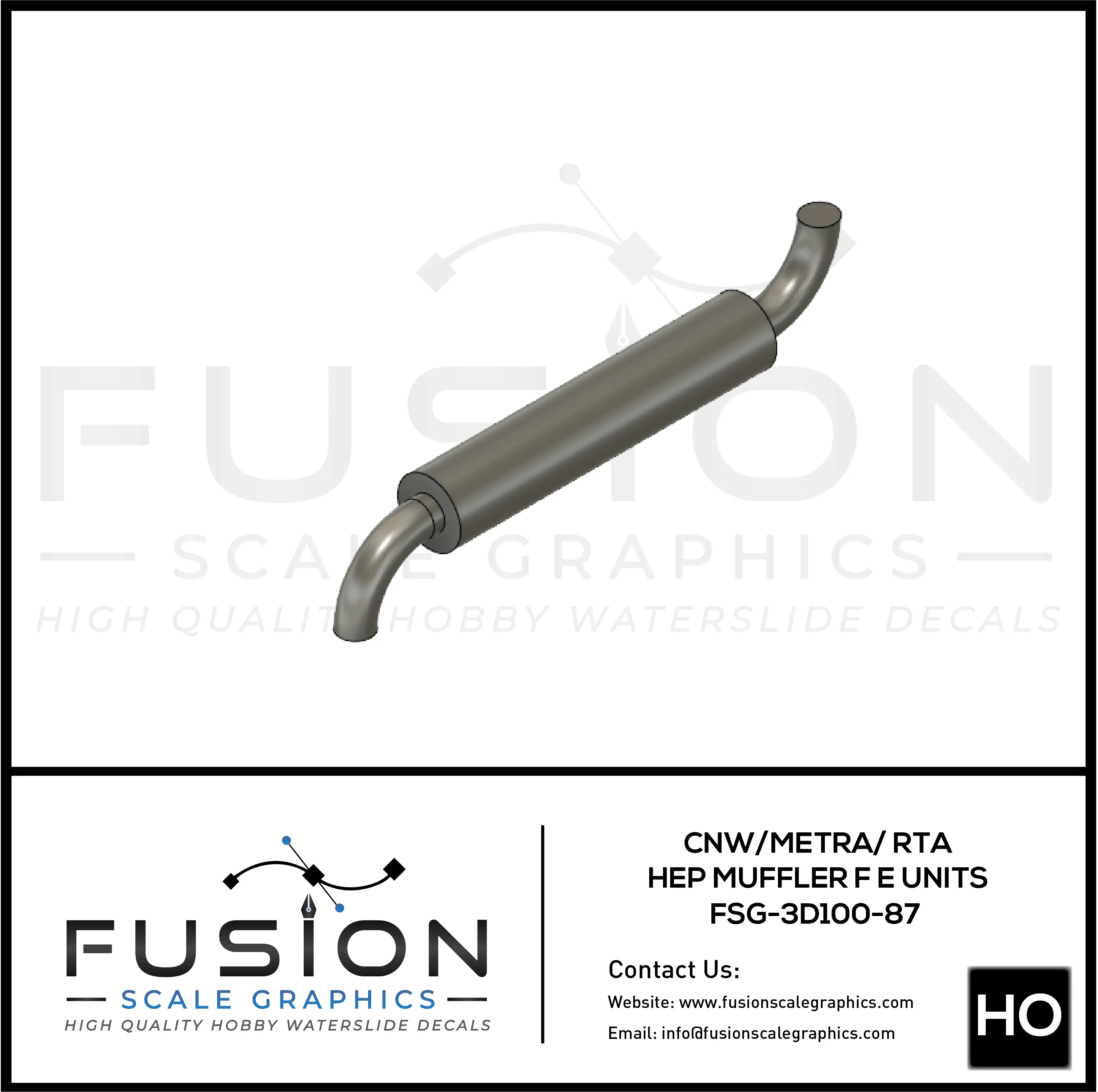 HO Scale EMD F and E Unit HEP Muffler 4 Pack Fusion Scale Graphics