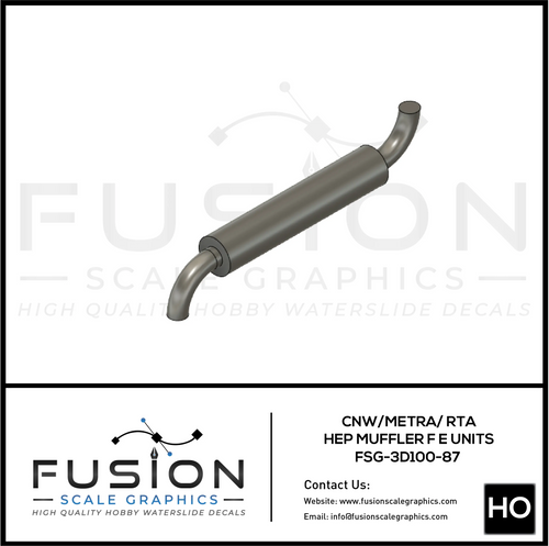 HO Scale EMD F and E Unit HEP Muffler 4 Pack Fusion Scale Graphics