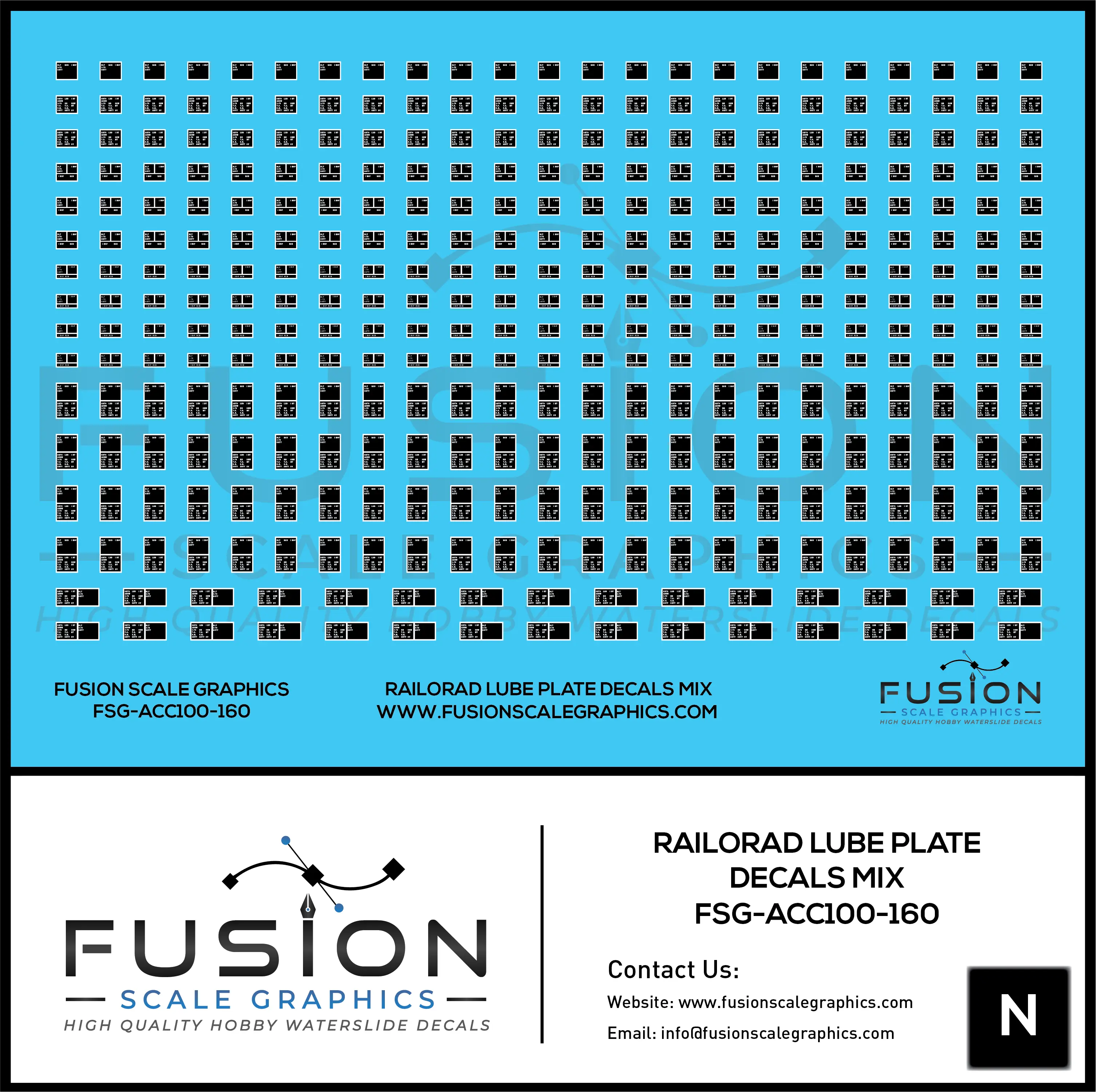 N Scale Railroad Lube Plate Decal Set Mix - Front Range Hobbies