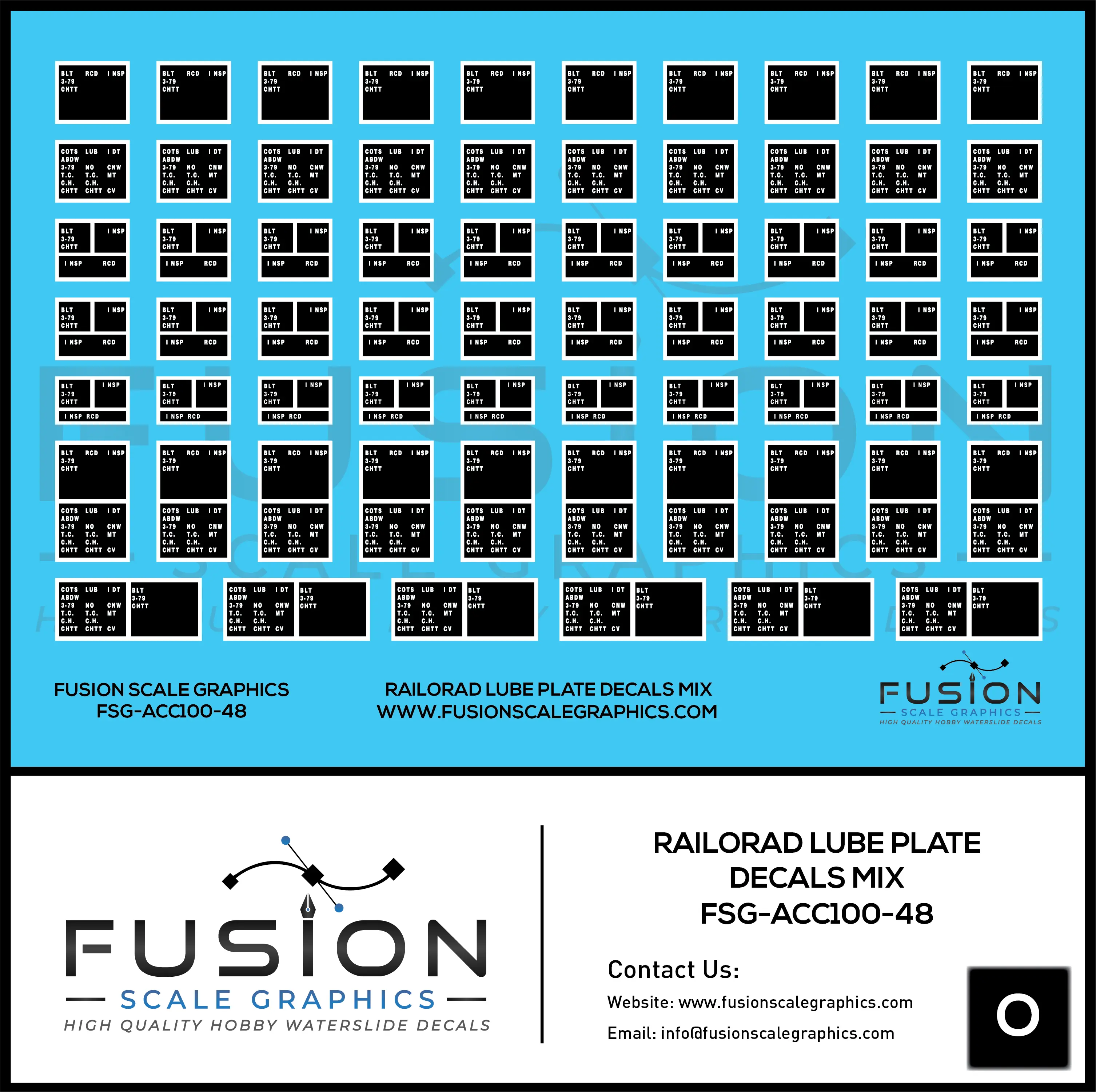 O Scale Railroad Lube Plate Decal Set Mix Fusion Scale Graphics