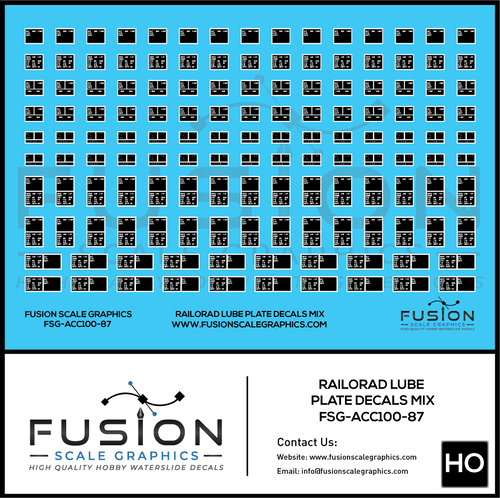 HO Scale Railroad Lube Plate Decal Set Mix - Front Range Hobbies