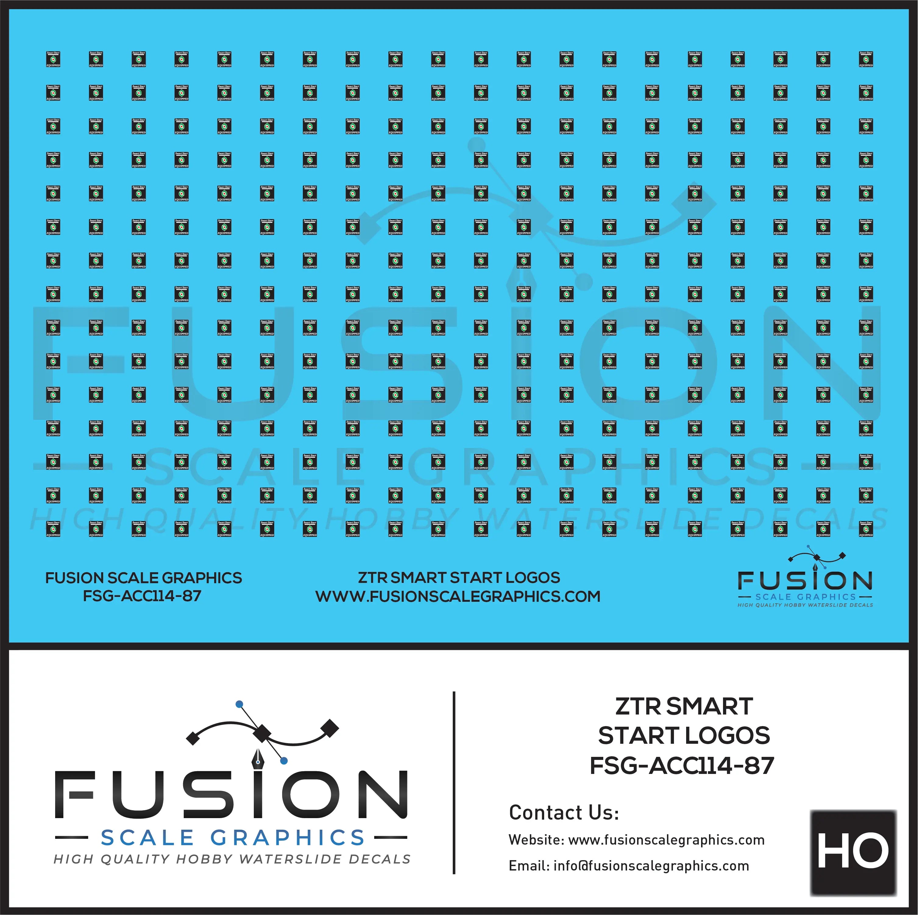 HO Scale ZTR Smart Start Locomotive Logos Decal Set Fusion Scale Graphics