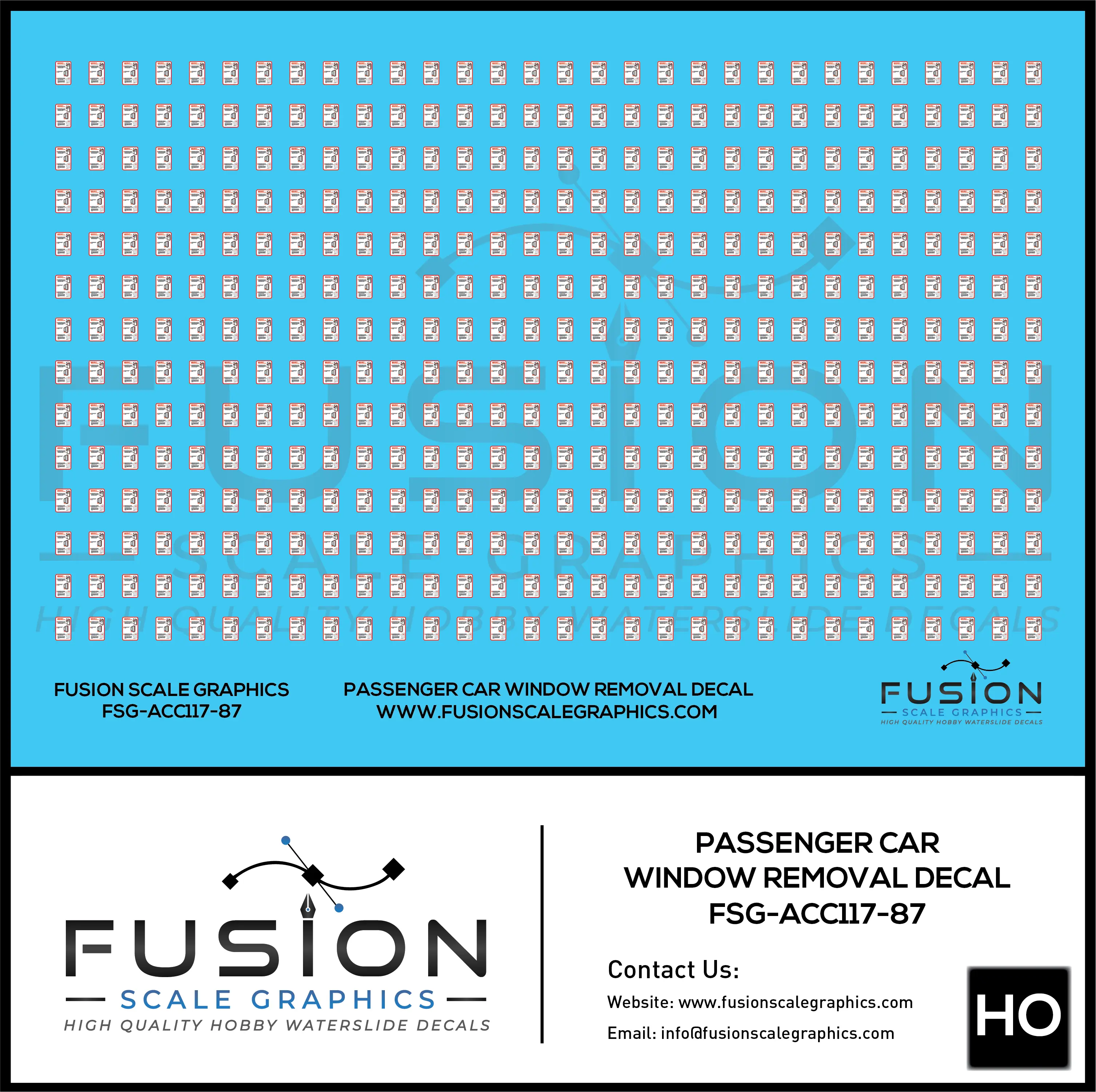 HO Scale Passenger Car Window Removal Instructions Decal Set Fusion Scale Graphics