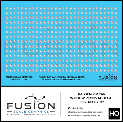 HO Scale Passenger Car Window Removal Instructions Decal Set Fusion Scale Graphics