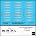 HO Scale Passenger Car Window Removal Decals For End of Car Decal Set Fusion Scale Graphics