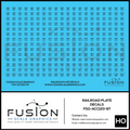 HO Scale Railroad Plate Decals Black Mix 1 Fusion Scale Graphics
