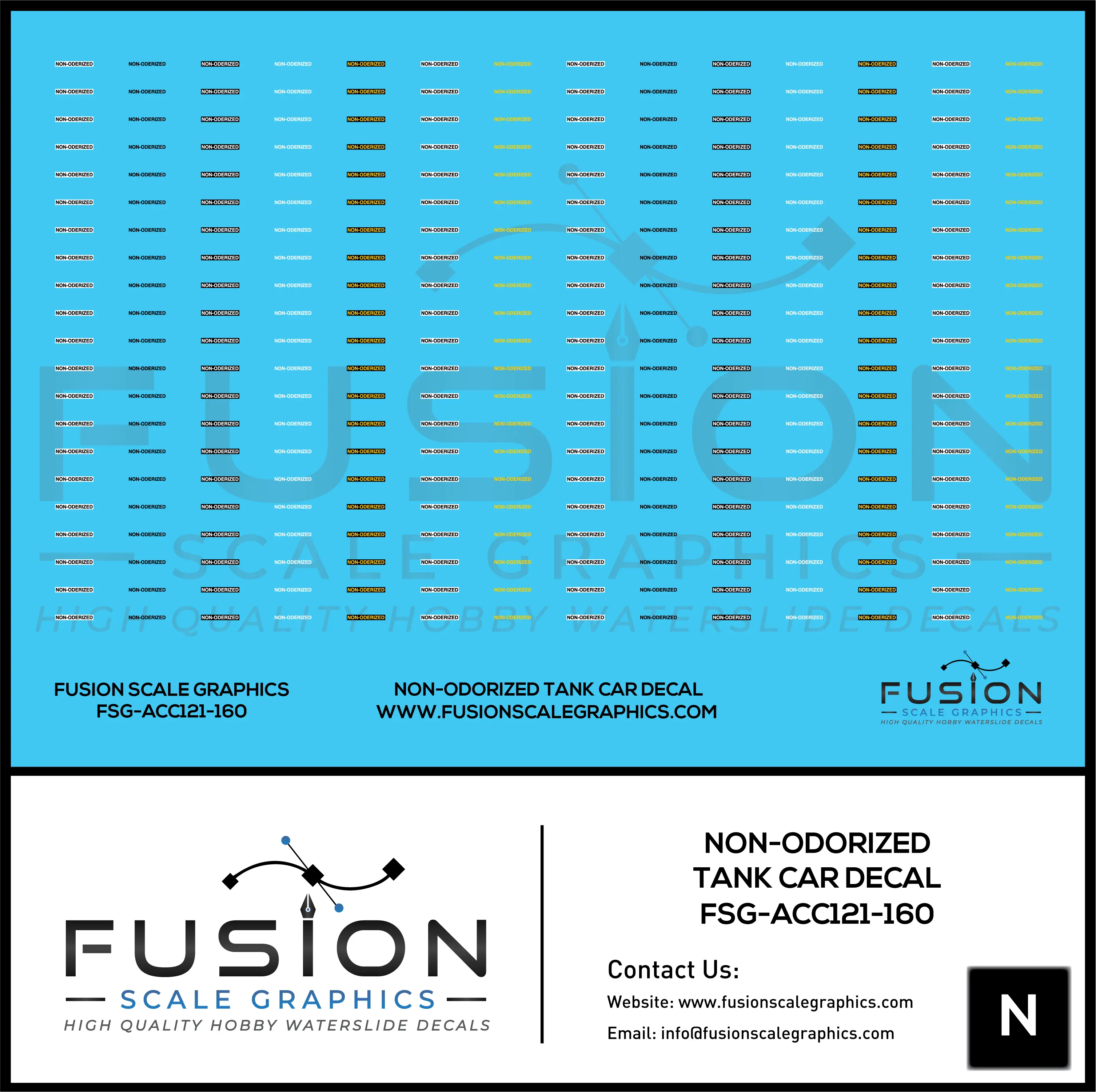 N Scale Non-Odorized Decal For Tank Cars Decal Set Fusion Scale Graphics