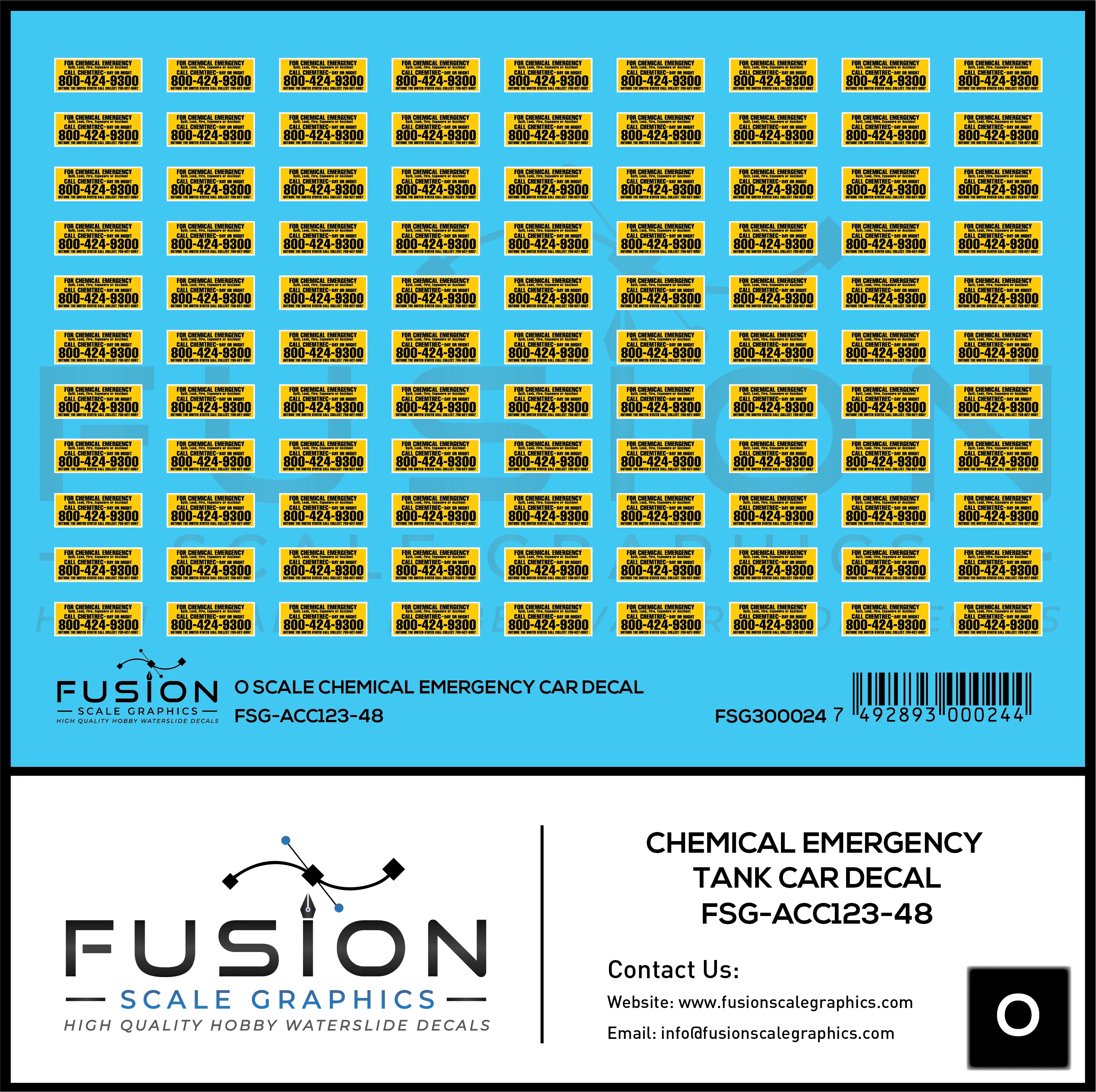 O Scale Chemical Emergency Decal For Tank Cars Decal Set Fusion Scale Graphics