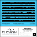 N Scale Black Freight Car Graffiti Paint Patch Out Decal Set Fusion Scale Graphics