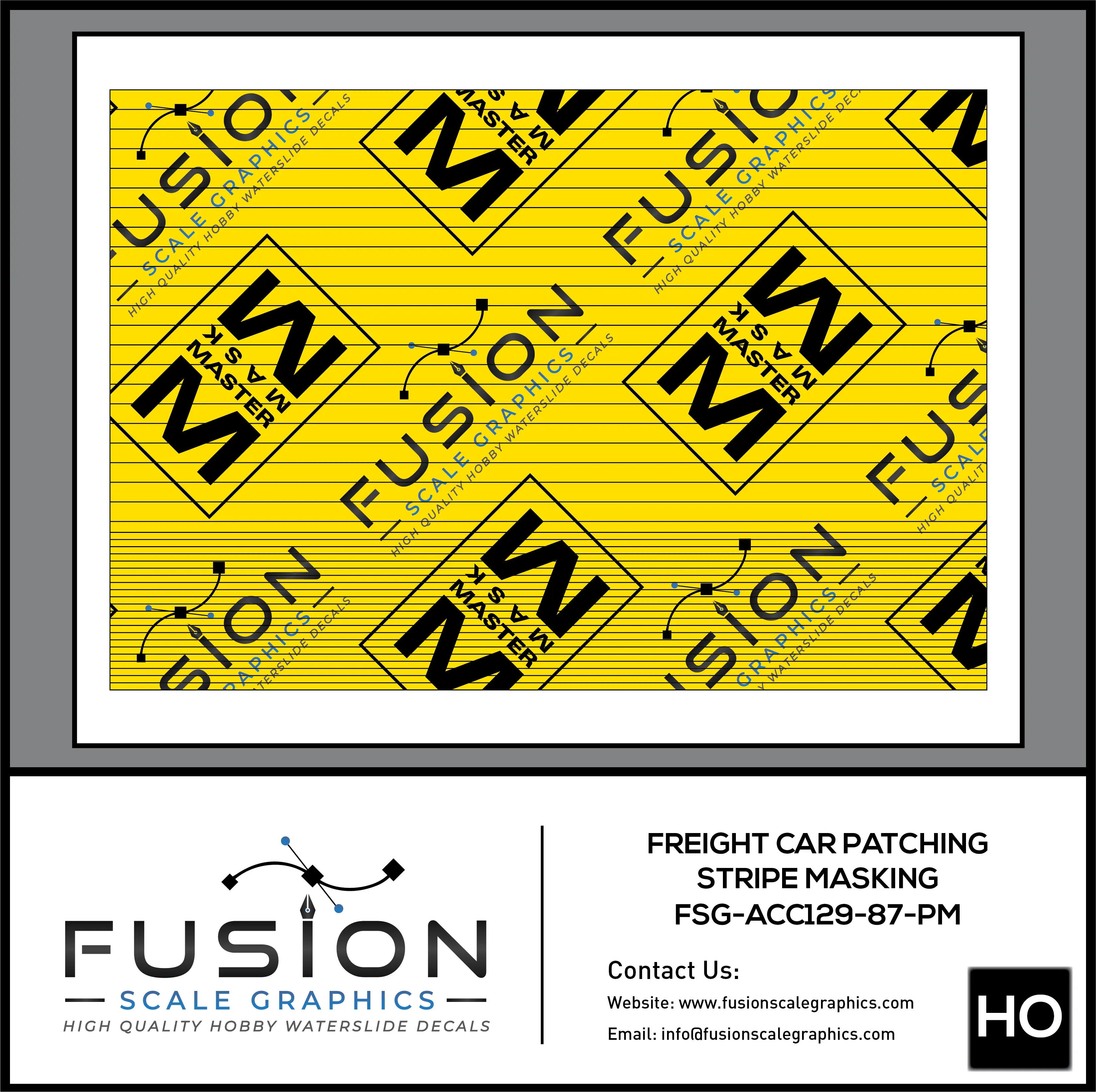 HO Scale Freight Car Patching Paint Masking Set 2 Fusion Scale Graphics