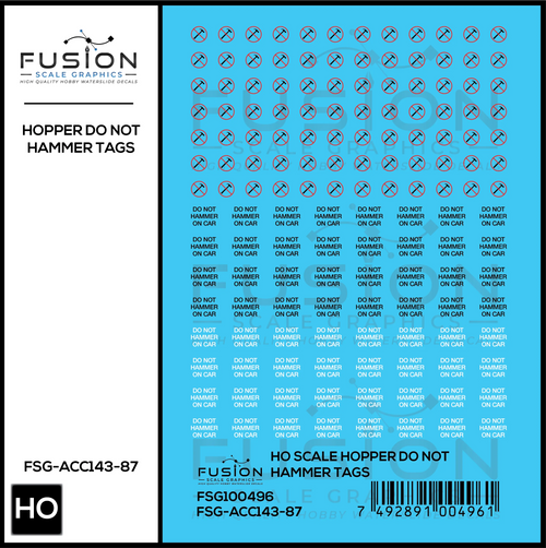 HO Scale Covered Hopper Do Not Hammer Tags Decal Set Fusion Scale Graphics