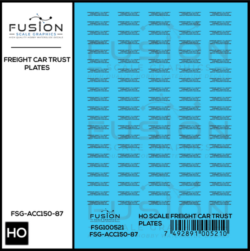HO Scale Freight Car Trust Plates Black Decal Set Fusion Scale Graphics