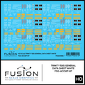 HO Scale Trinity 5161 Cu. Ft. Covered Hopper White General Data Decal Set