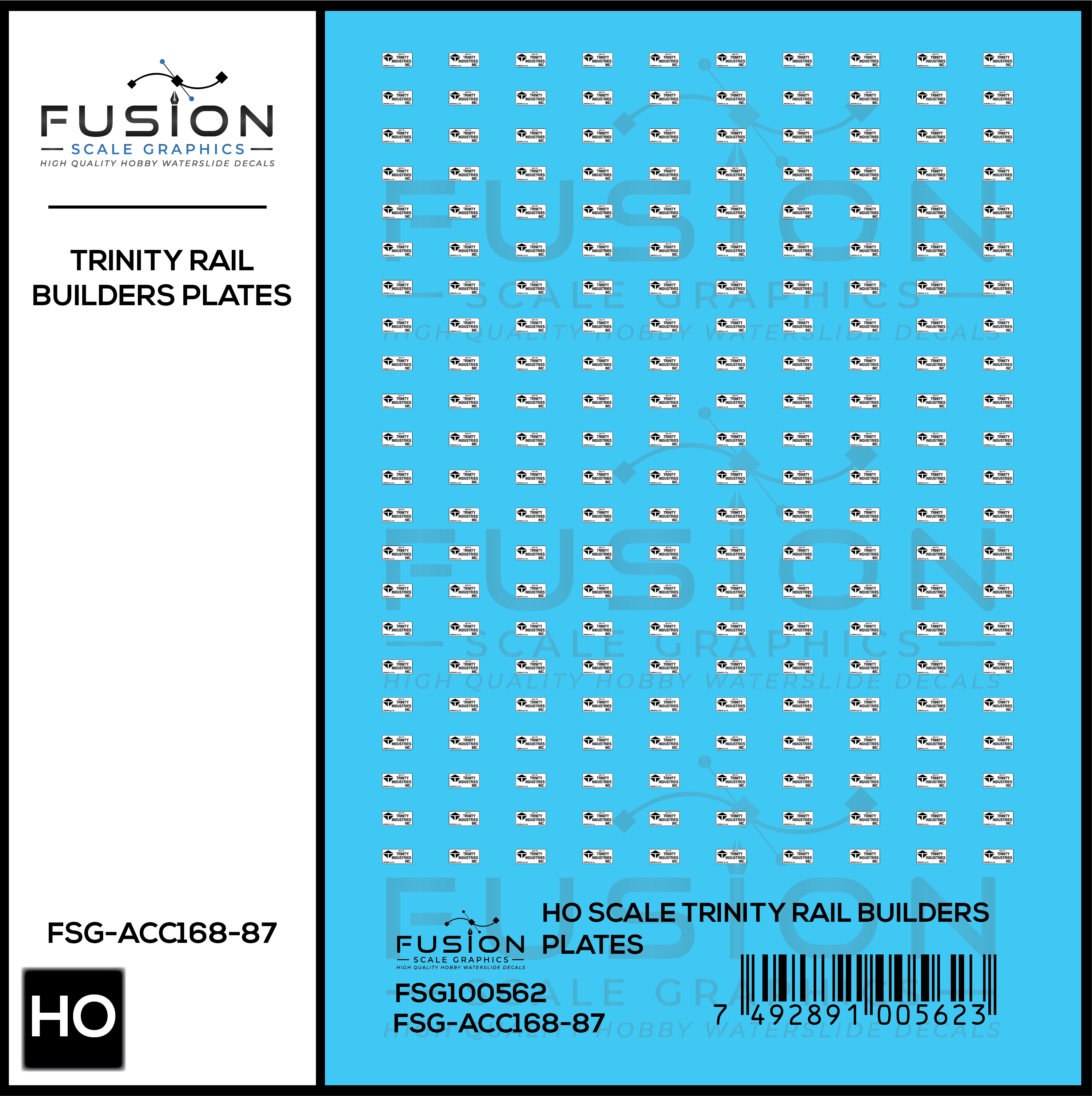 HO Scale Trinity Rail Freight Car Builders Plates Decal Set