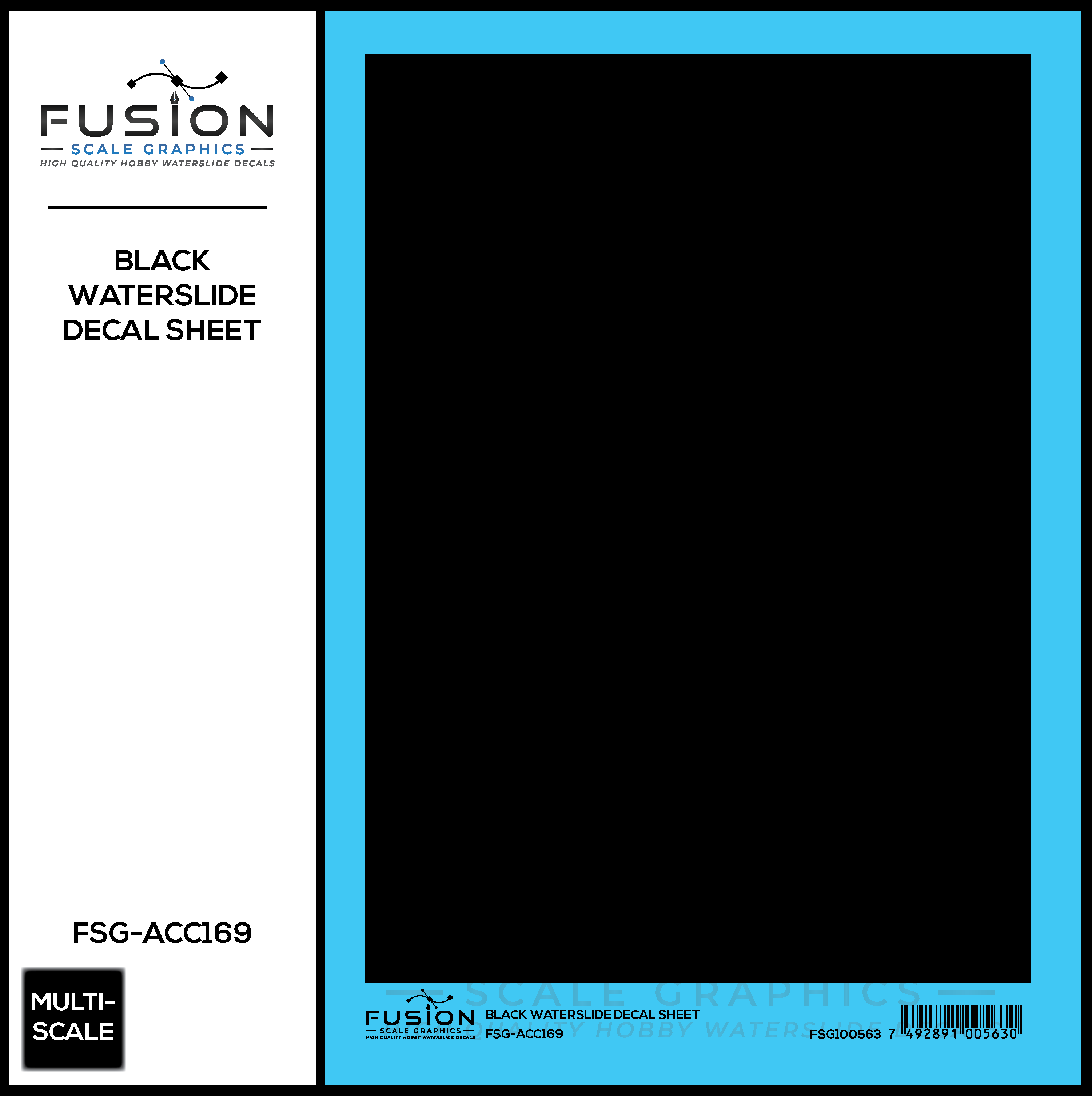 Black Waterslide Decal Sheet