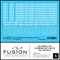 S Scale AEX Freight Car Numbering Set 2 White Decal Set Fusion Scale Graphics
