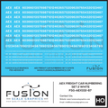 HO Scale AEX Reight Car Patch Decal Set 2 White Lettering Fusion Scale Graphics