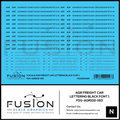 N Scale AGR Freight Car Lettering Black Font 1 Decal Set Fusion Scale Graphics