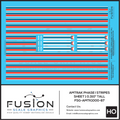HO Scale Amtrak Phase I Stripes Sheet 1 0.310" Tall Decal Set Fusion Scale Graphics