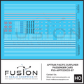 HO Scale Amtrak Pacific Surfliner Passenger Cars Decal Set Fusion Scale Graphics