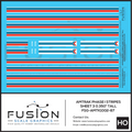 HO Scale Amtrak Phase I Stripes Sheet 3 0.350" Tall Decal Set Fusion Scale Graphics