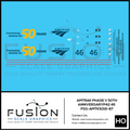 HO Scale Amtrak Phase V 50th Anniversary P42 46 Locomotive Decal Set Fusion Scale Graphics