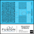 HO Scale BNSF Locomotive Numbering Decal Set V1 Fusion Scale Graphics
