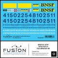 O Scale BNSF Ex Santa Fe GP30 Patch Decal Set Fusion Scale Graphics
