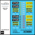 HO Scale BNSF SD40-2 1755 Locomotive Patch Decal Set Fusion Scale Graphics