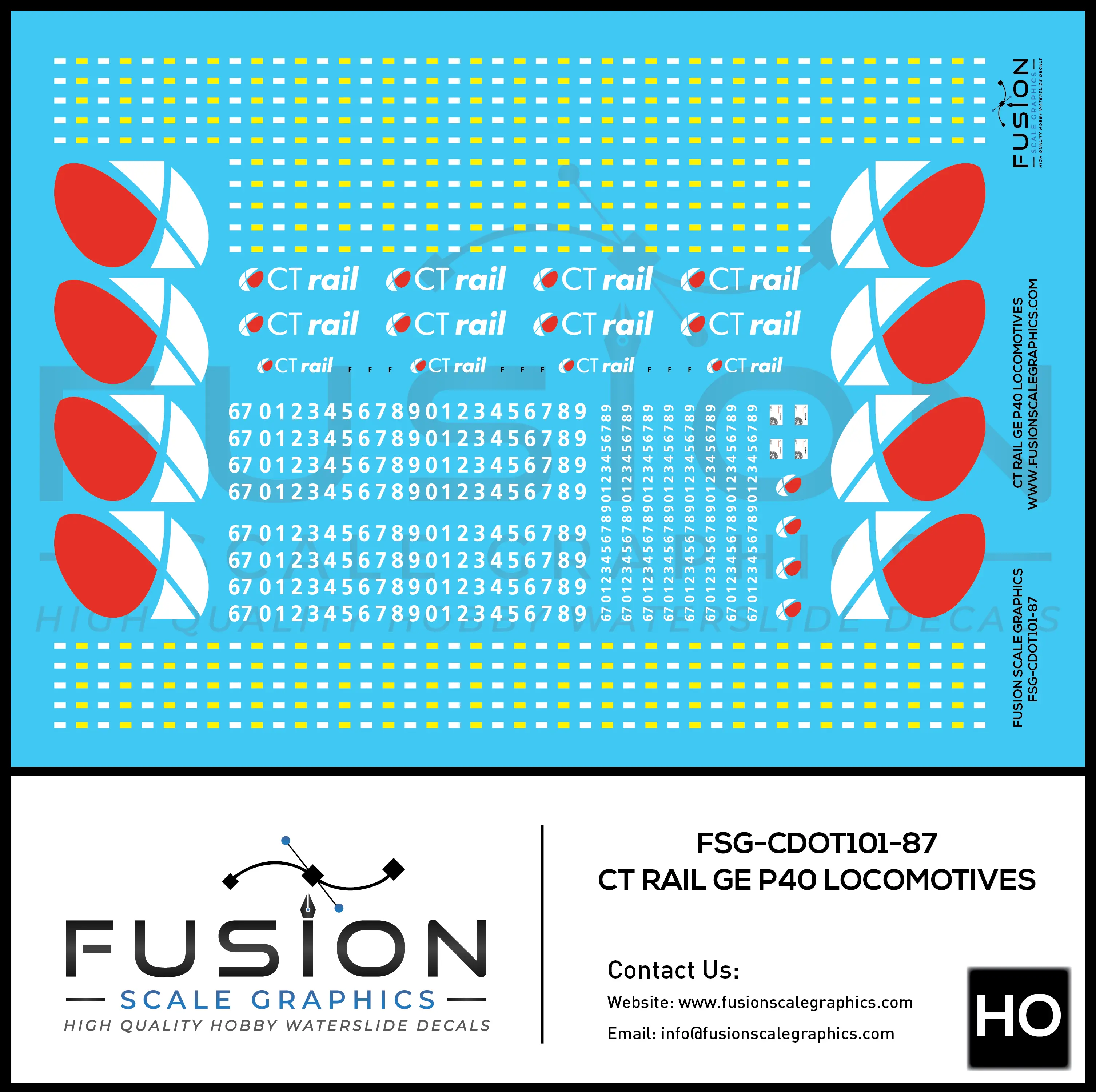 HO Scale CT Rail GE P40DC Locomotive Decal Set - Front Range Hobbies