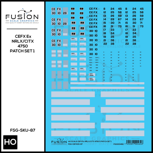HO Scale CEFX Ex NRLX/CITX Foster Farms 4750 Hoppers Patching Decal Set Fusion Scale Graphics