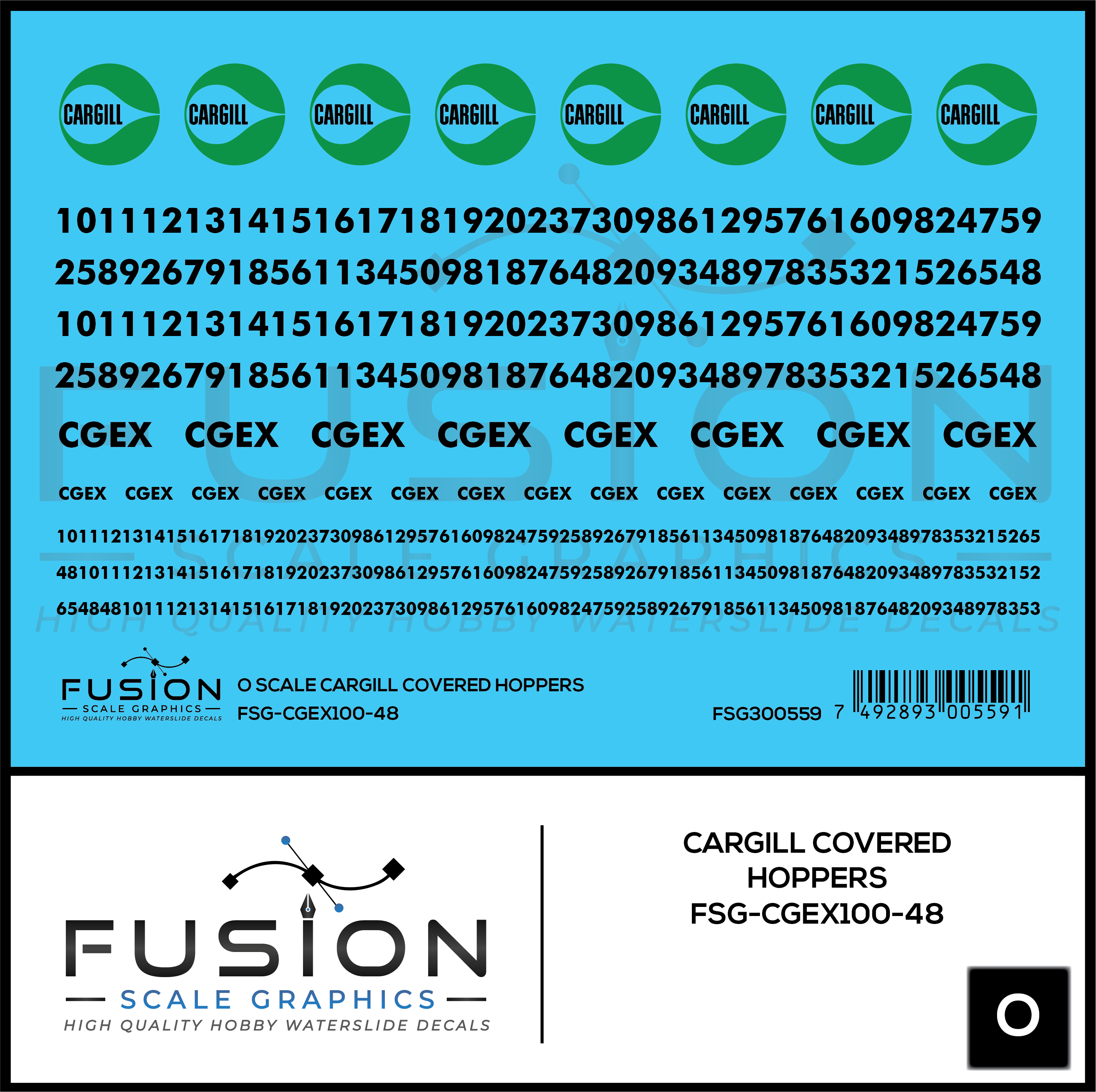 O Scale Cargill Covered Hopper Patch Decal Set