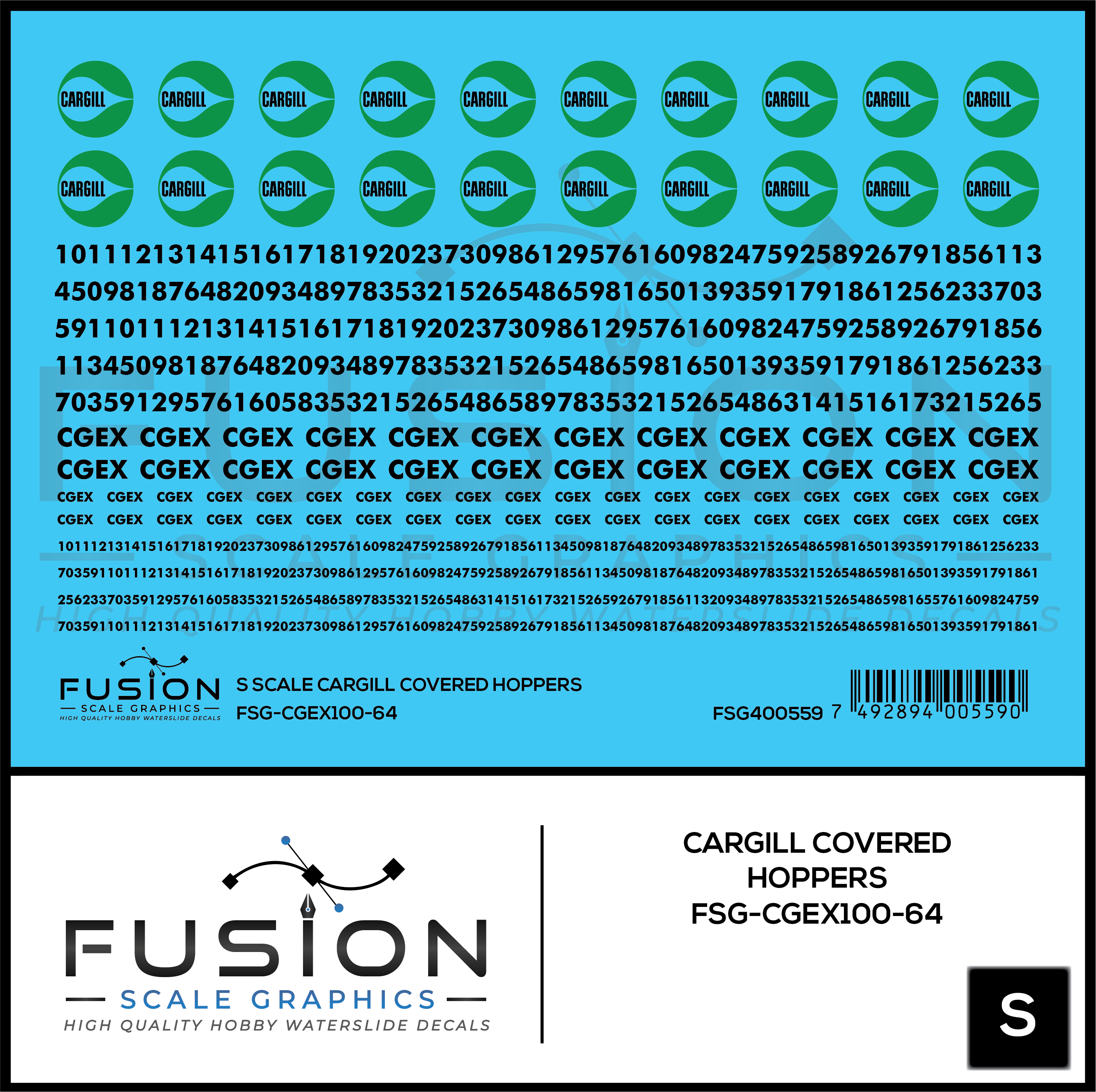 S Scale Cargill Covered Hopper Patch Decal Set