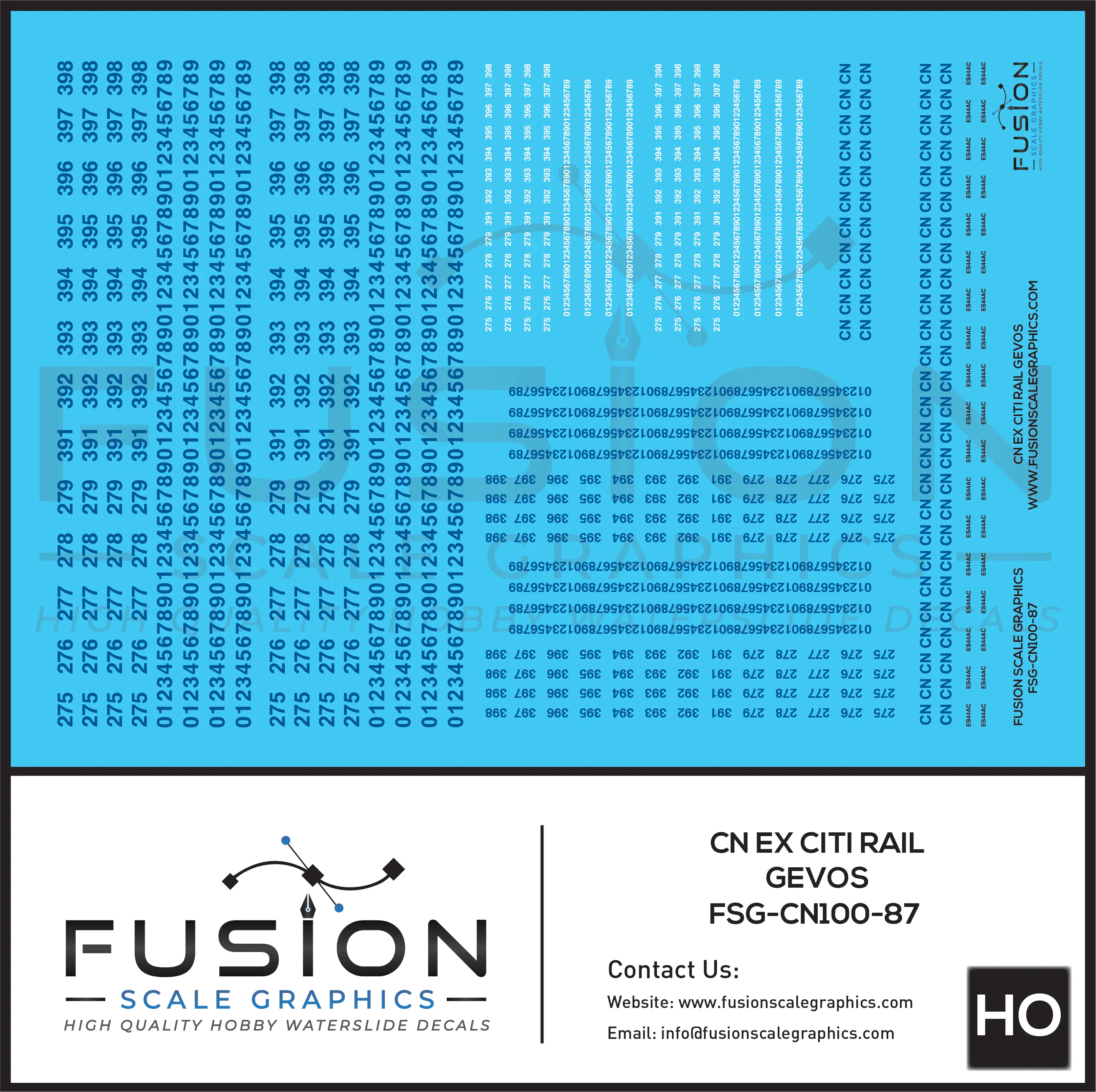 HO Scale Canadian National CN ex Citi Rail ES44AC Locomotive Patching Decal Set Fusion Scale Graphics
