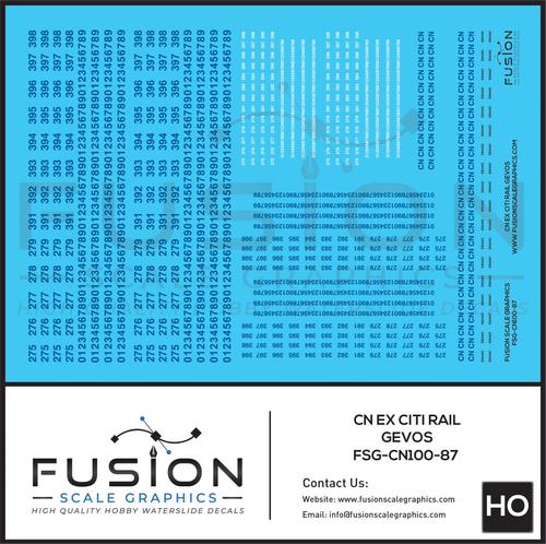 HO Scale Canadian National CN ex Citi Rail ES44AC Locomotive Patching Decal Set Fusion Scale Graphics