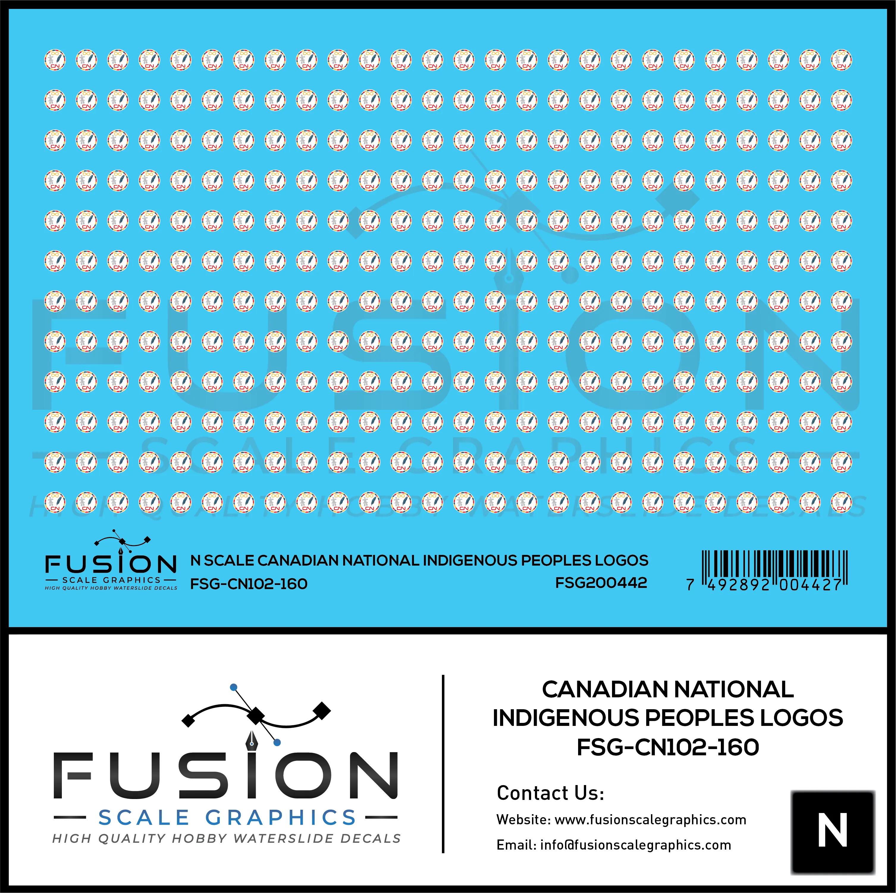N Scale Canadian National Indigenous Peoples Logos Decal Set Fusion Scale Graphics