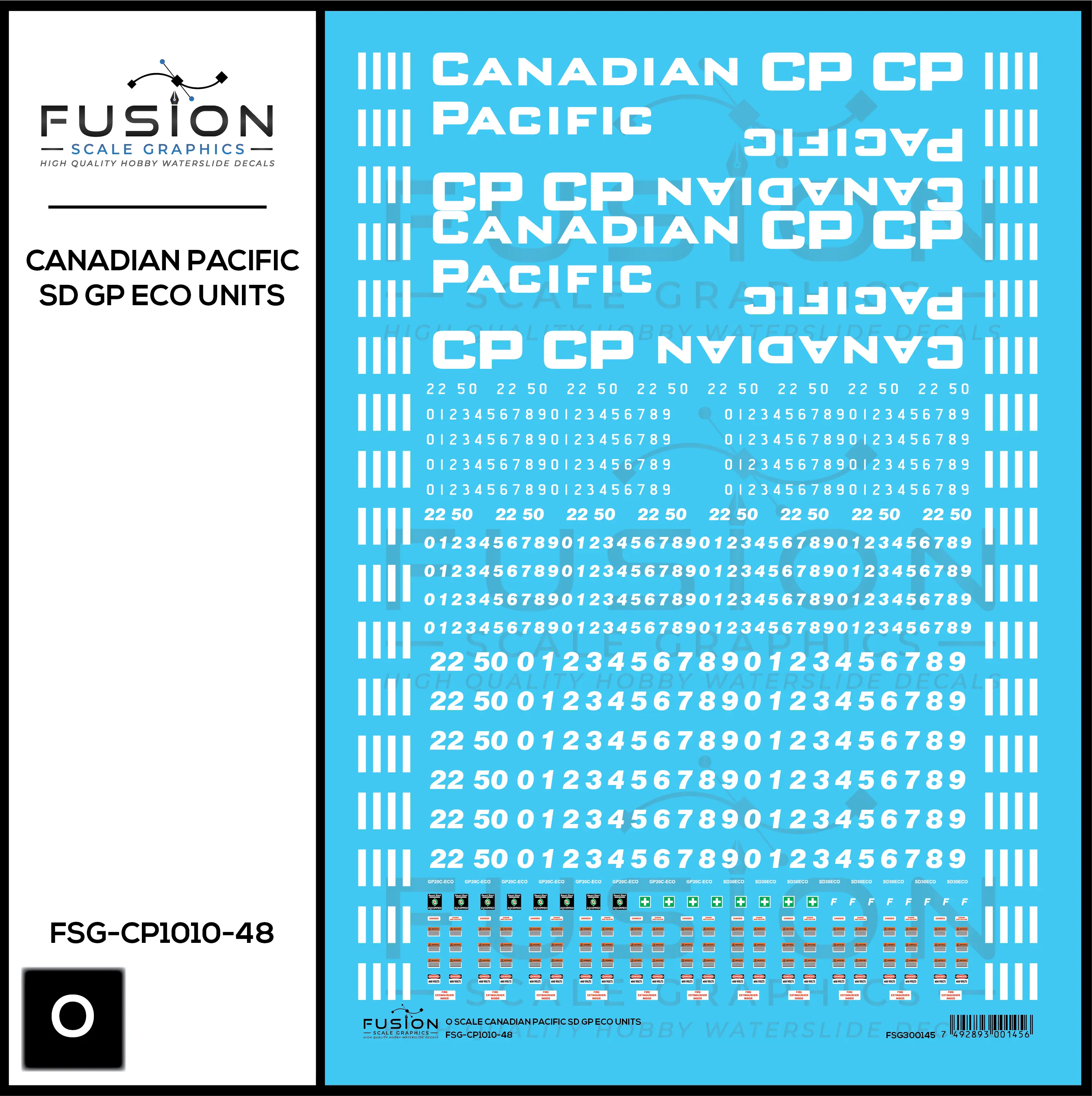 O Scale Canadian Pacific EMD SD GP ECO Rebuild Locomotive Decal Set Fusion Scale Graphics
