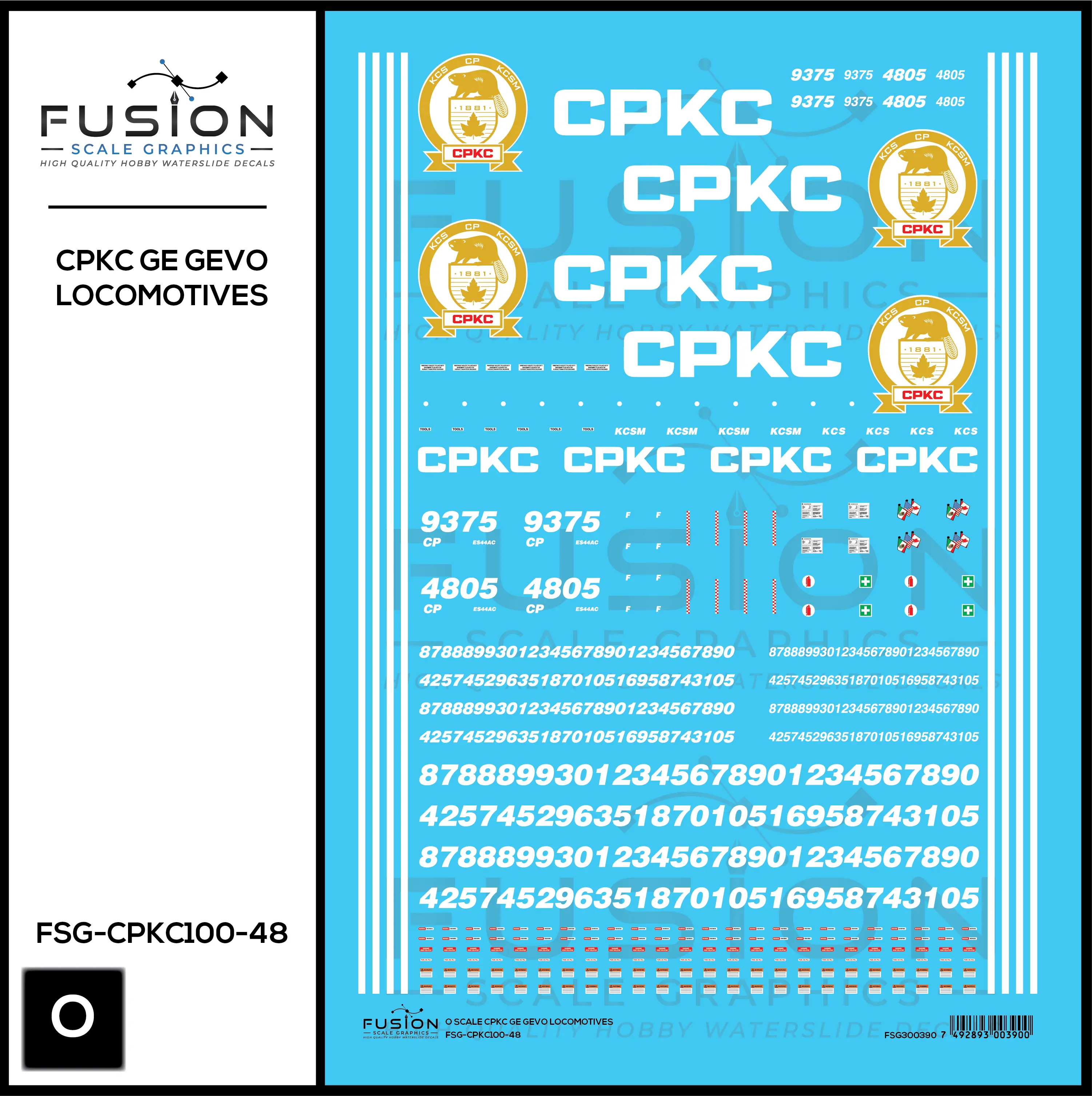 O Scale CPKC GE GEVO Locomotives Decal Set Fusion Scale Graphics